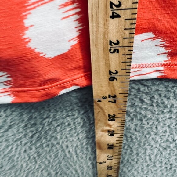 Chicos Womens Top 3 Extra Large Peach White‎ Pullover Short Sleeve Shirt Stretch - Picture 7 of 8